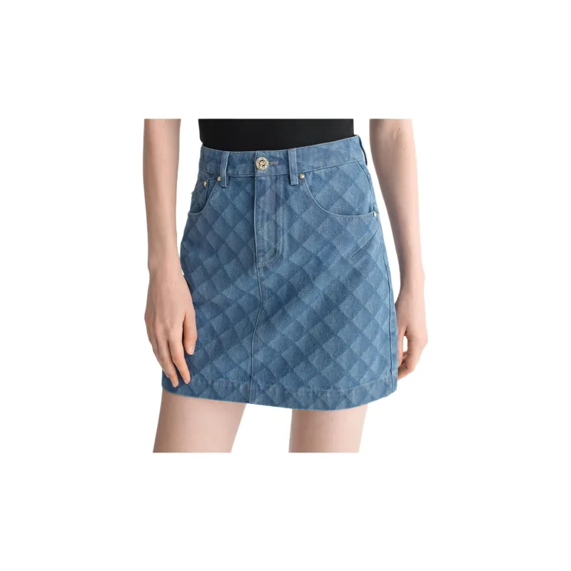 KARL LAGERFELD Denim Short Skirts Women's Light Blue-5