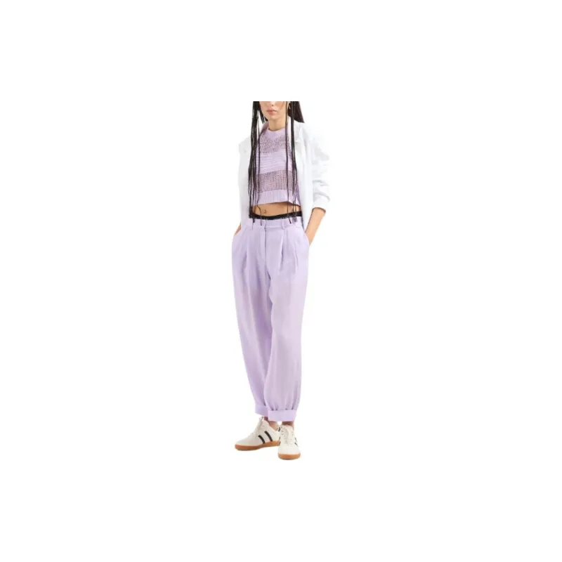 ARMANI EXCHANGE SS24 Casual Pants Women's Light Purple-3