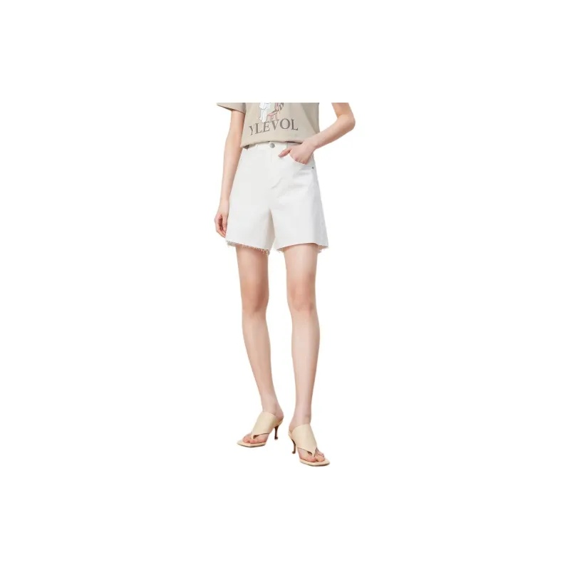 JZ. ANNAKRO Denim Shorts Women's Pure White-2