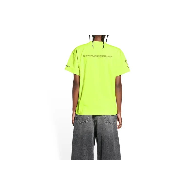 Balenciaga World Food Programme Graphic T Shirt 'Fluorescent Yellow/Black'-3