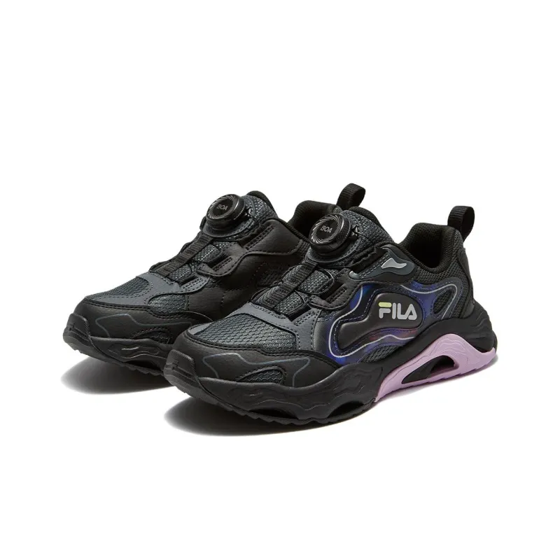 FILA KIDS Cushioning Low Top Kids' Outdoor Shoes Black Purple Teenagers-2