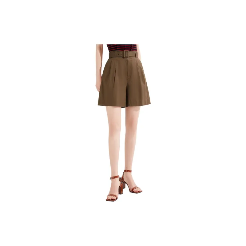 JZ Juzui Casual Shorts Women's Dark Coffee-1