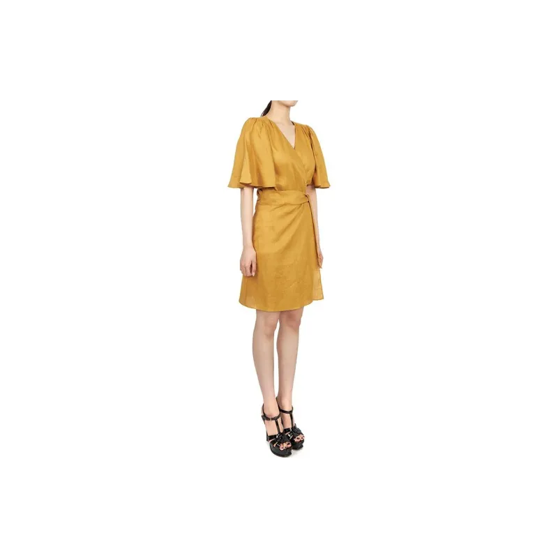 Vanessa Bruno Short Sleeved Dress Women's Yellow-4
