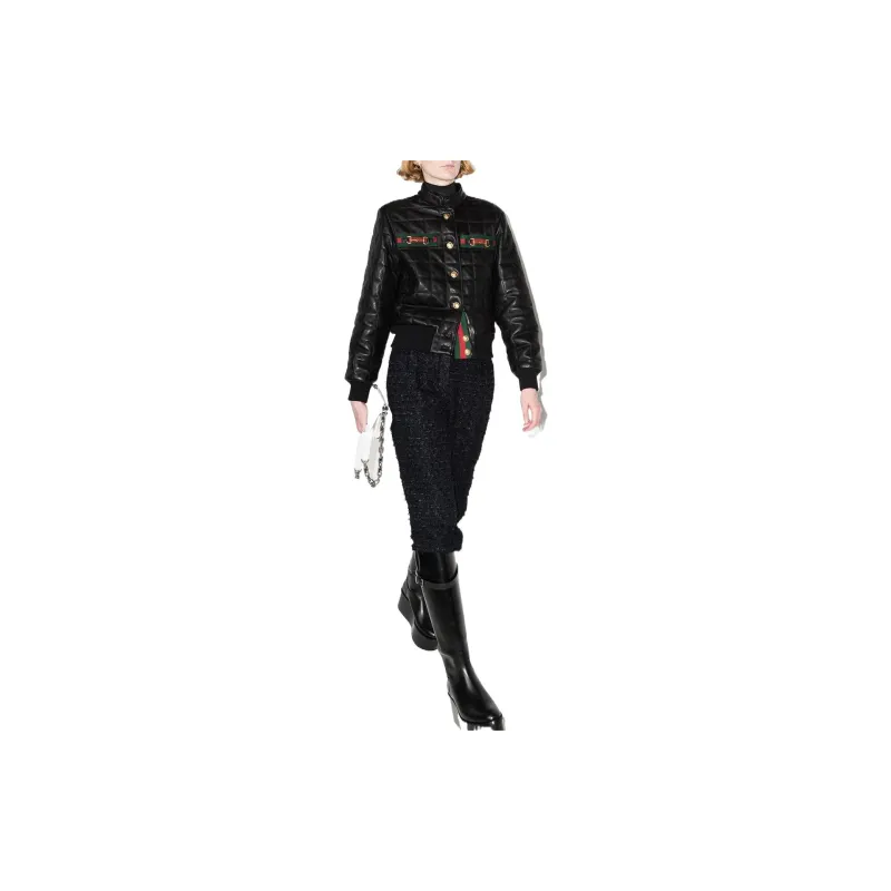 GUCCI Horsebit Quilted Leather Jacket-1