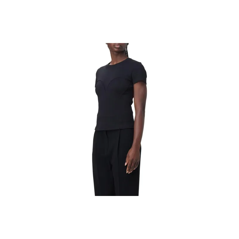 Blumarine Corset Detailed Crewneck T-Shirt-4