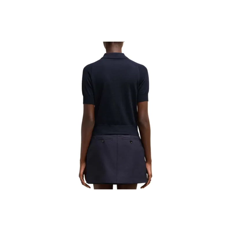 AMIPARIS Ami De Coeur Logo Embroidered Ribbed Polo Top-3