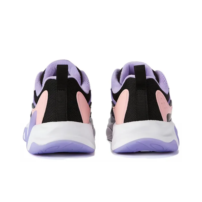 FILA KIDS Mind7 Anti Slip Wear Resistant Low Top Kids' Running Shoes Black Purple Teenagers-3