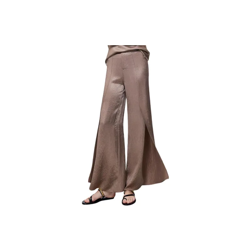 NAWEI Casual Pants Women's Brown Gray-1