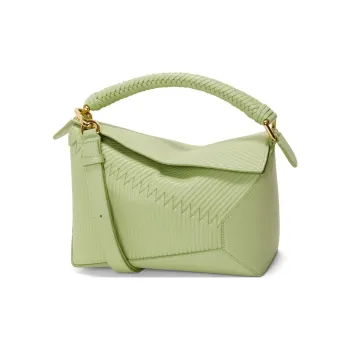 LOEWE Puzzle Cow Leather Shoulder Bag, Crossbody Bag, Handbag Small Size Women's Light Pear
