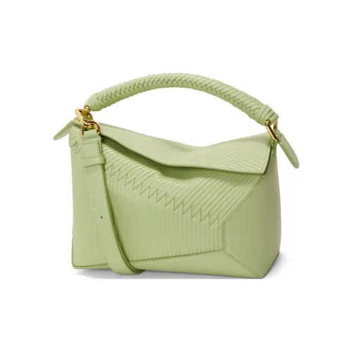 LOEWE Puzzle Cow Leather Shoulder Bag Crossbody Bag Handbag Small Size Women's Light Pear