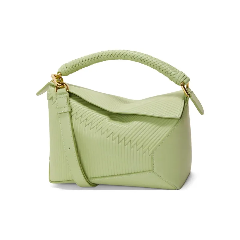 LOEWE Puzzle Cow Leather Shoulder Bag, Crossbody Bag, Handbag Small Size Women's Light Pear-0