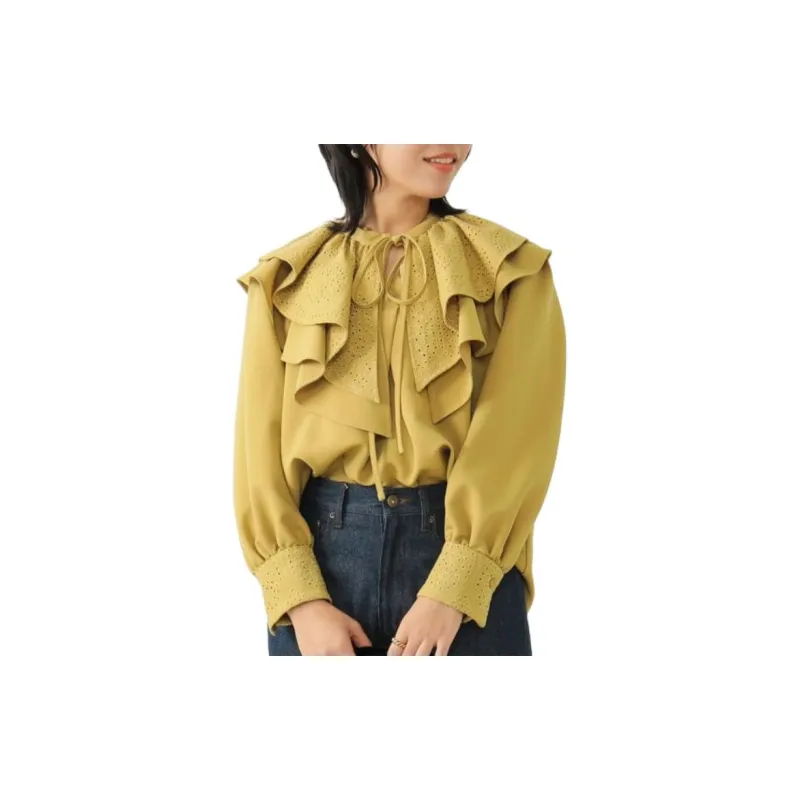 Beams Shirts Women's Mustard-4