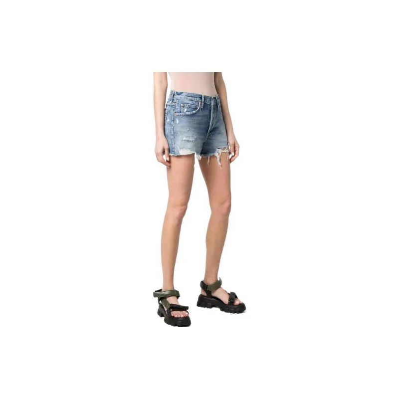 AGOLDE Distressed Denim Shorts-3