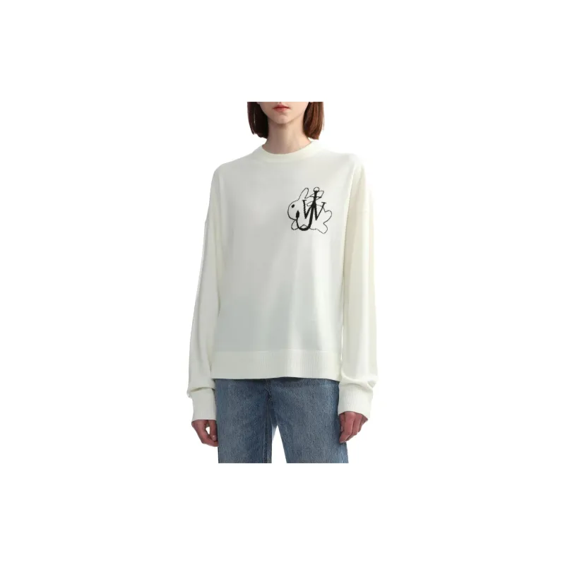 JW Anderson Logo Intarsia Knit Crenweck Jumper-2