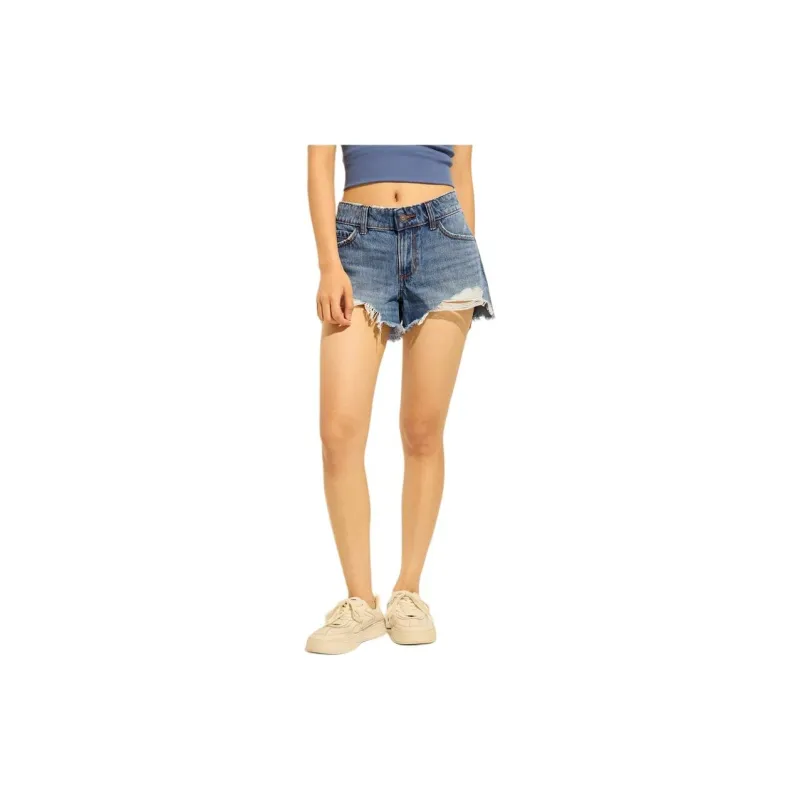 Hollister Denim Shorts Women's Blue-4