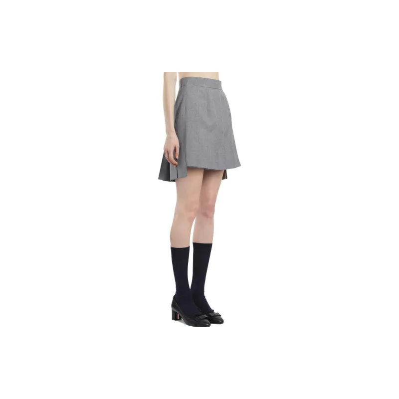THOM BROWNE· Leather Short Skirts Summer Women's Gray-5