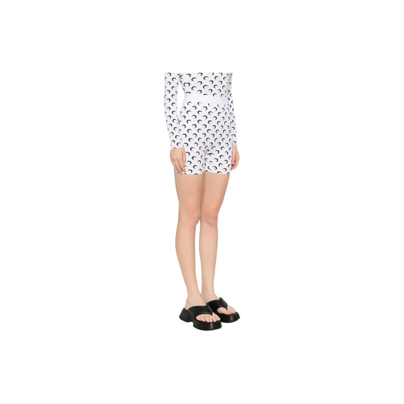 Marine Serre Moon print Jersey Mini Shorts-3