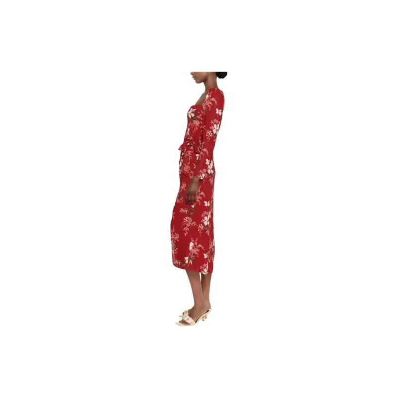 Reformation Long-Sleeved Dresses Women's Red-3
