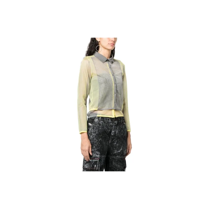 DIESEL Lurex detail Long sleeved Shirt-2
