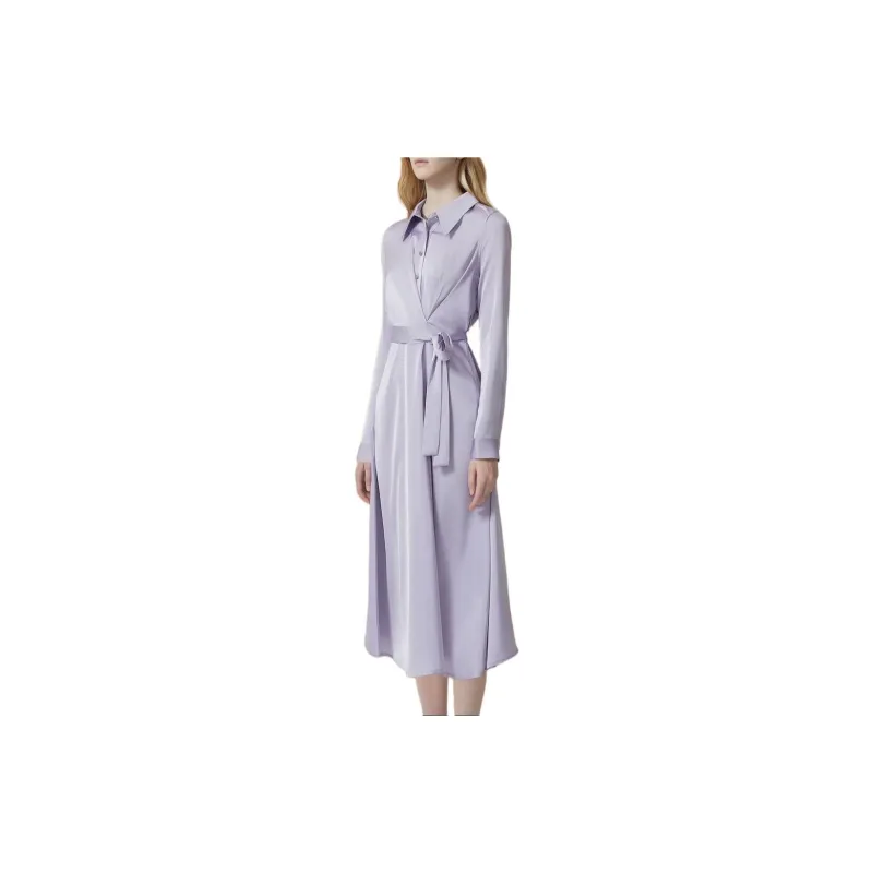 DKNY Long Sleeved Dress Women's Light Purple-3