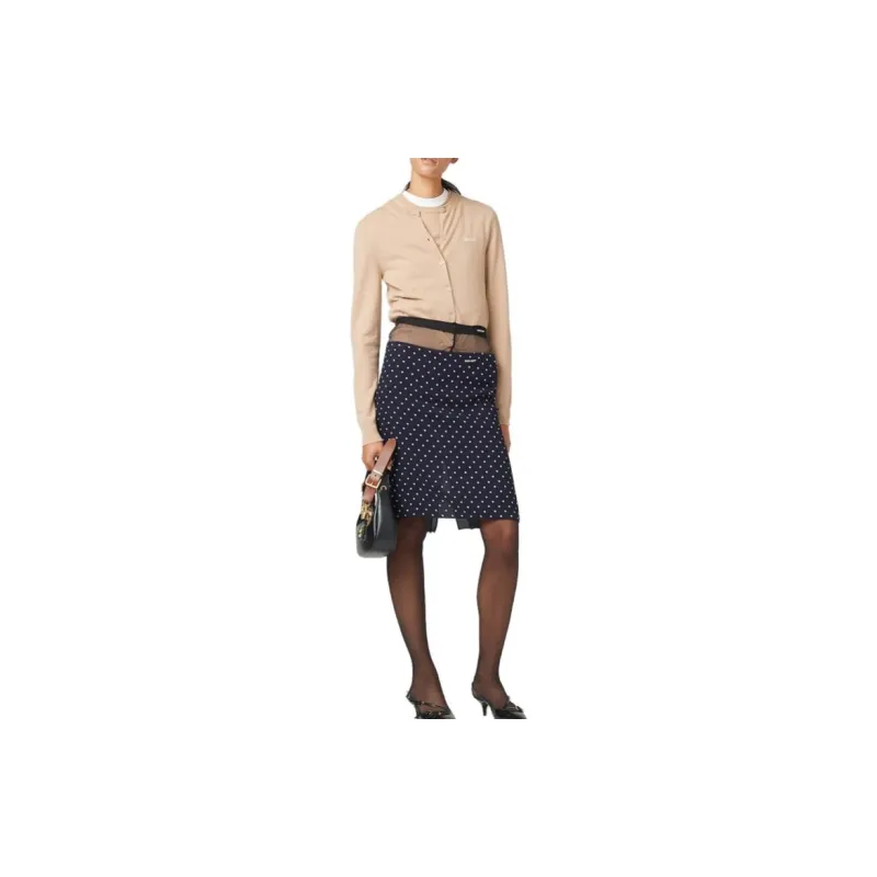 MIU MIU Logo intarsia Cashmere Top-2
