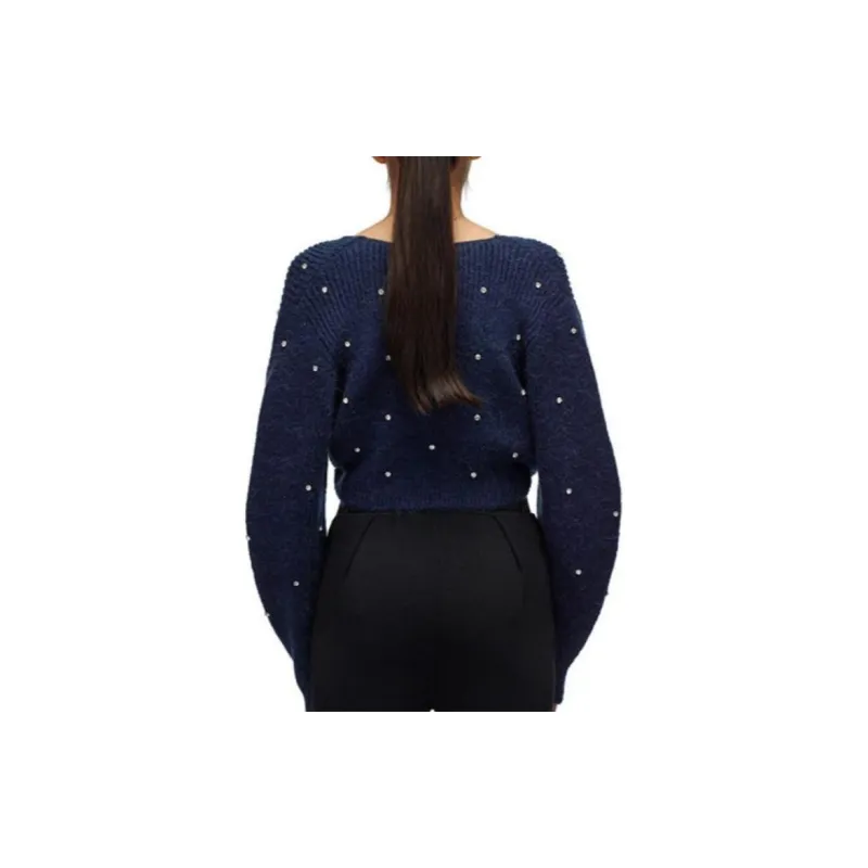 Self portrait Sweater Women's Navy Blue-2