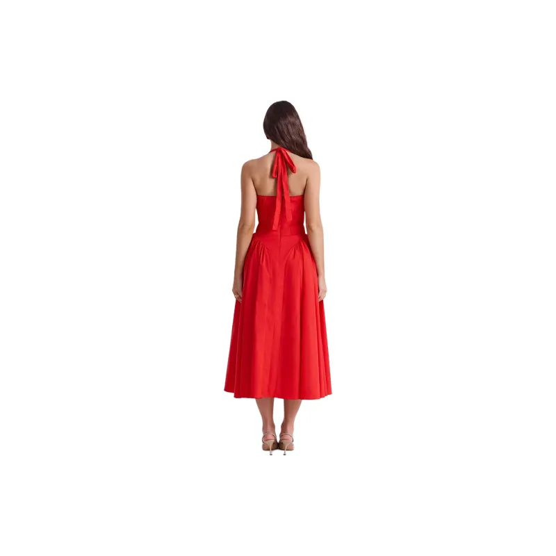 HOUSE OF CB ADABELLA Slip Dress Women's ITALIAN TOMATO/Italian Tomato Red-3