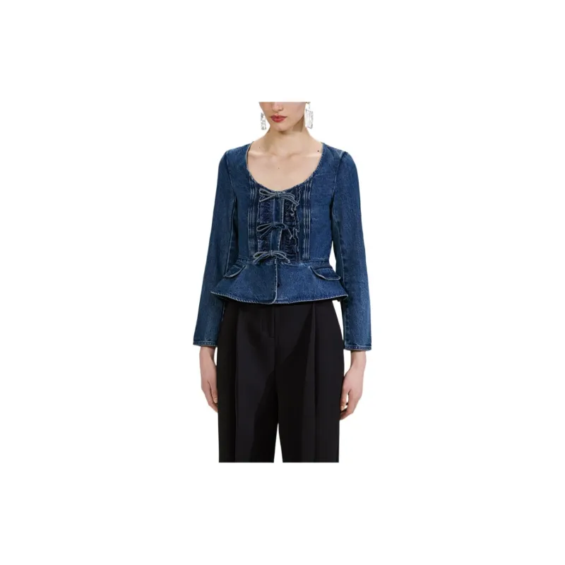 Self portrait FW22 Denim Jacket Women's Blue-2