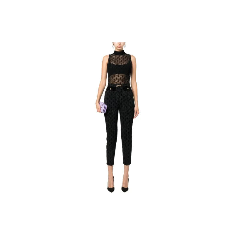 Elisabetta Franchi Monogram pattern Straight leg Trousers-1