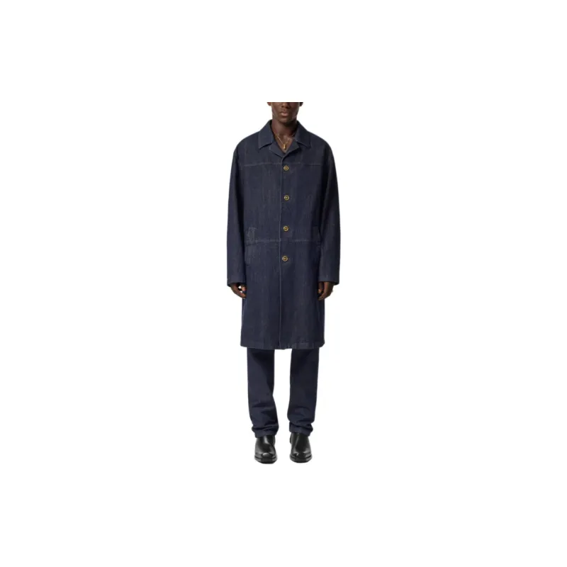 VERSACE Button Down Denim Coat-1