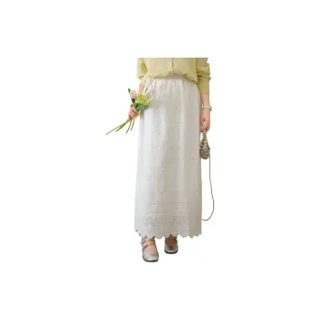 DAMABAIFENBAI Casual Long Skirts Women's White