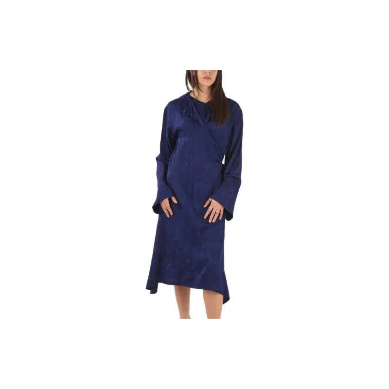 Balenciaga Long-Sleeved Dresses Loose Fit Version Women's Blue-1