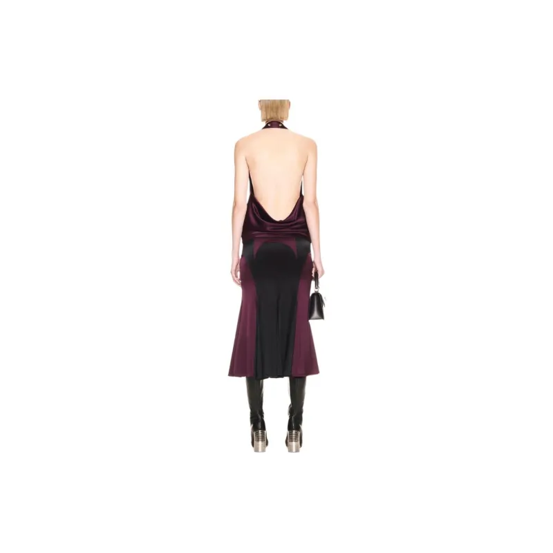 OFF-WHITE Panelled Satin Midi Skirt-2
