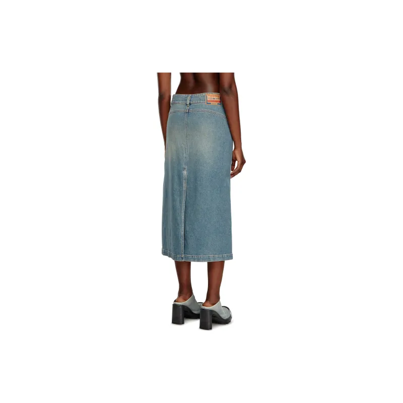 DIESEL De Hush Denim Midi Skirt-2