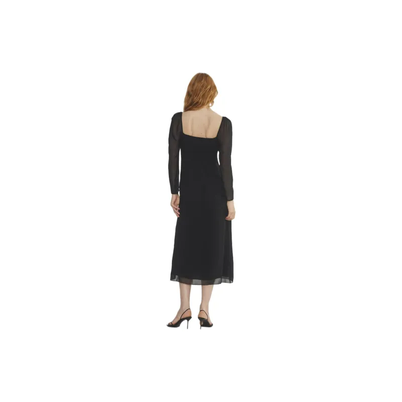 ARITZIA FW24 Wilfred Amuse Longsleeve Midi Dress Long-Sleeved Dresses Women's BLACK/Black-3