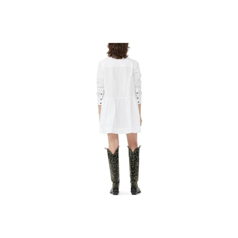 GANNI Seam Detailed Mini Shirt Dress-3