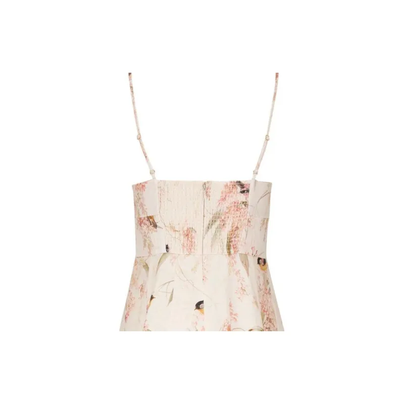 Zimmermann Picnic Coral Birds Printed Midi Dress-6