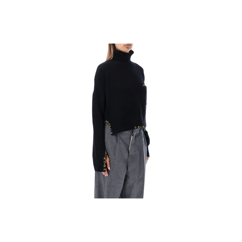 MARNI Turtleneck Sweater 'Black'-2
