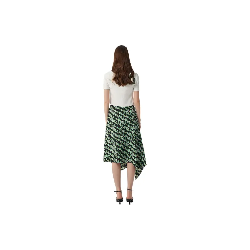 DEGAIA Casual Long Skirt Women's Green-1