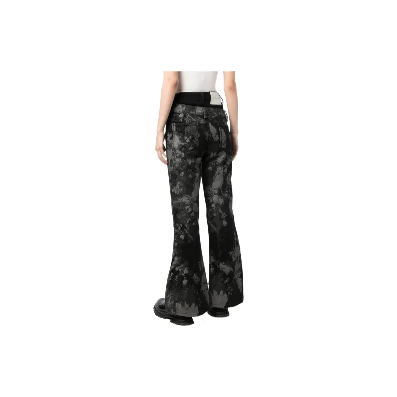 Feng Chen Wang Embroidered Double waisted Flared Jeans-2
