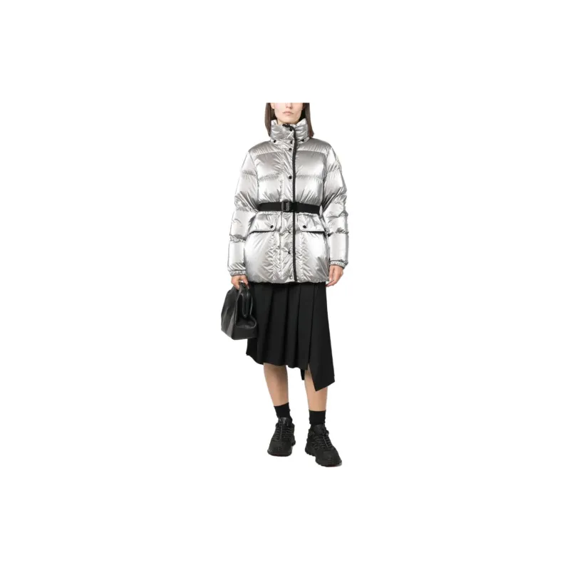 Moncler Down Jacket Coat Women's Silver-1