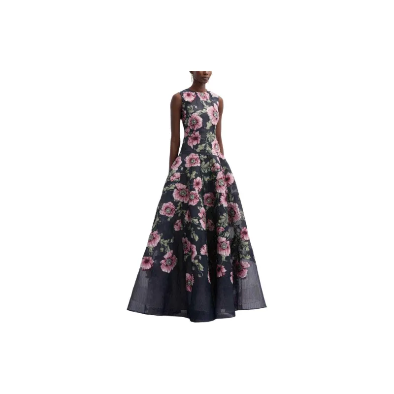 Oscar De La Renta Poppy Fil-coupé Gown-3