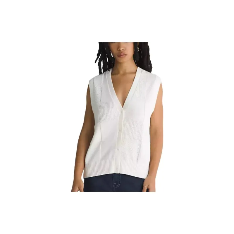 Vans Avenue Sweater Vest Tank Tops Women's White-3