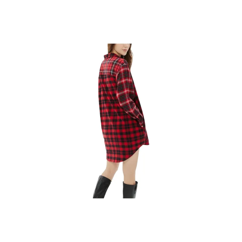 GAP Long-Sleeved Dresses Women's Red Plaid-2