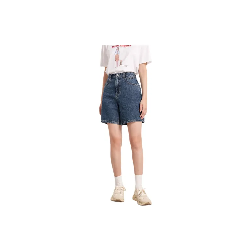 Hush Puppies Denim Shorts Women's Dark Blue-2
