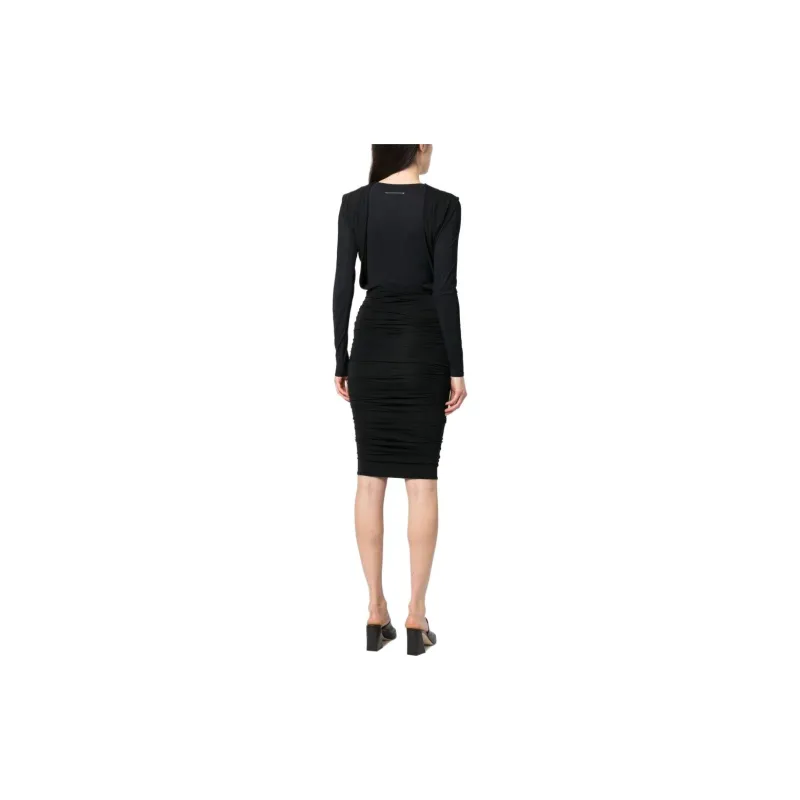 MM6 Maison Margiela Long sleeve Ruched Dress-3