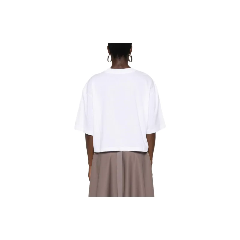 MARNI Logo Printed Crewneck Cropped T-Shirt-2