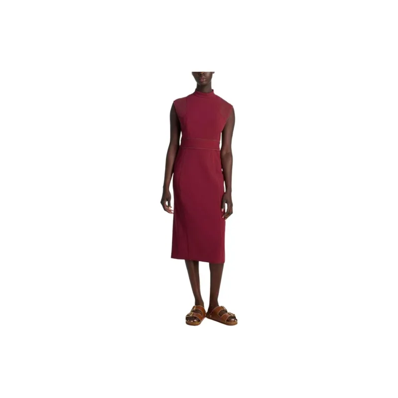 St. John SS24 Sleeveless Dress Women's Raspberry Pink-1