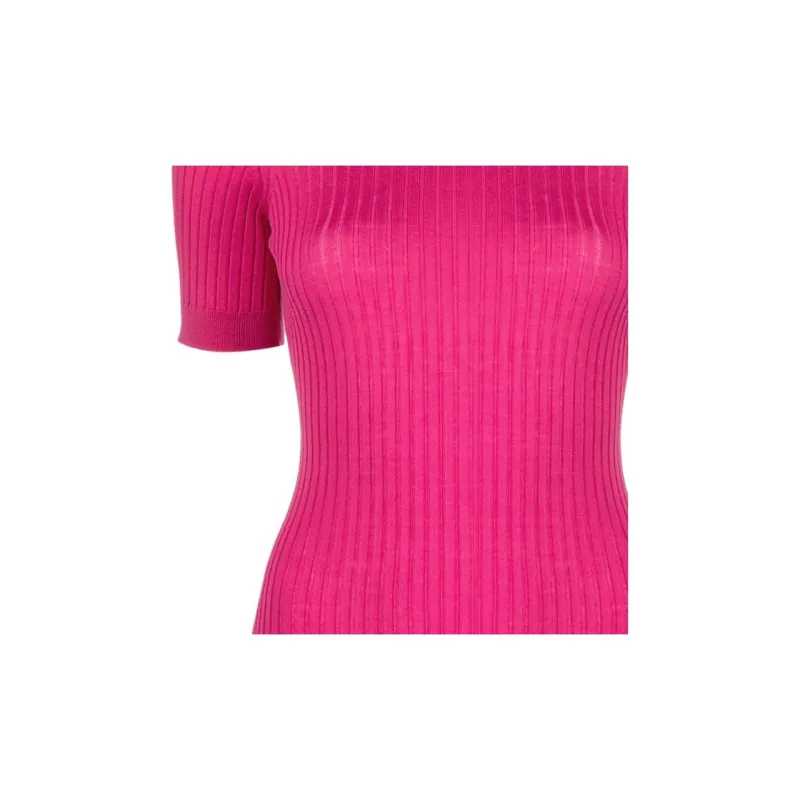 VERSACE T-Shirts Women's Peach Pink-4