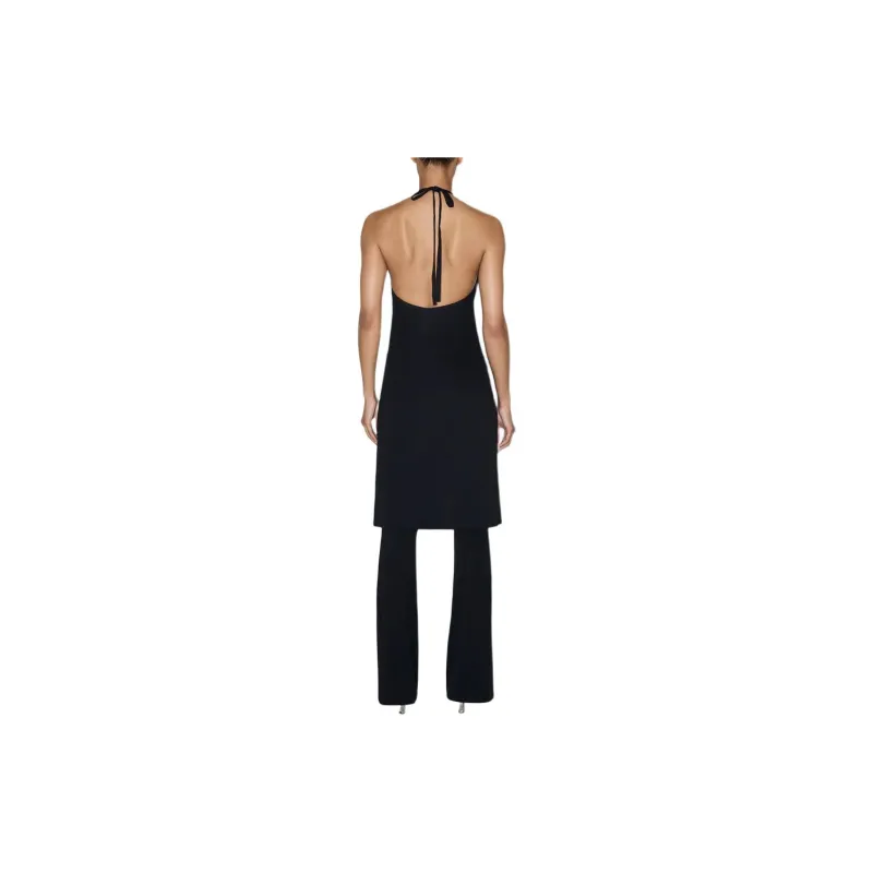 Khy SS24 DROP 009 Smooth Stretch Halter Tunic Slip Dresses Women's Black-3